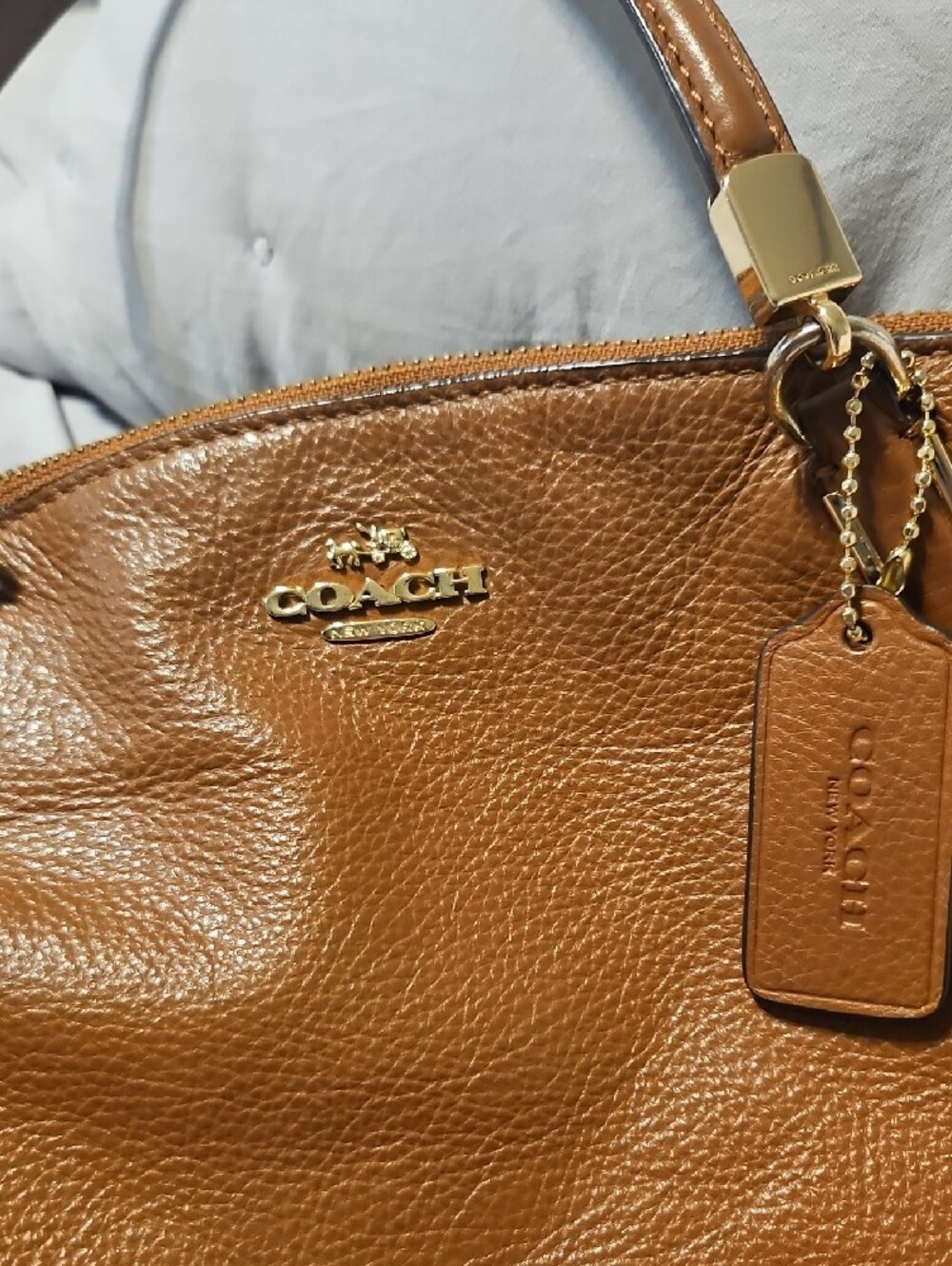 Coach Brown Pebbled Leather Crossbody/Handbag - Picture 3 of 11